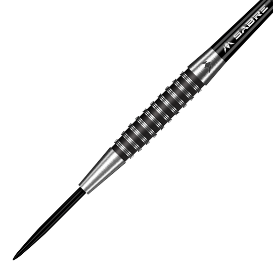 Das Bild zeigt Mission Kunai Black PVD Steeldarts - 23g. Diese hochwertigen Steeldarts haben ein modernes schwarzes Design.