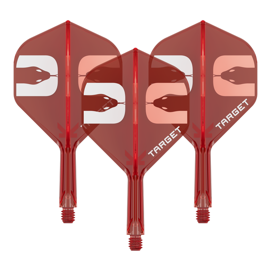 Zu sehen ist ein Dart-Flight-System-Set. Es handelt sich um das Target K-Flex Nathan Aspinall No2 Standard Flight-System mit einer Länge von 19mm.