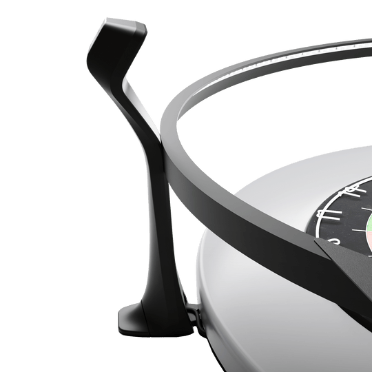 Scolia Home 2 FLEX - Electronic Autoscoring System with Lighting Ring 2026 Das Bild zeigt einen Teil des Scolia Home 2 FLEX, einem elektronischen Score-System mit Beleuchtungsring. Man sieht den schwarzen Befestigungsarm und den beleuchteten Ring rund um ein Dartboard.