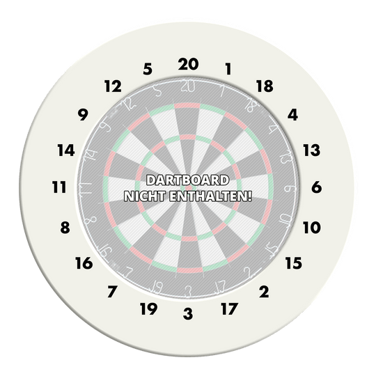 HD Numbers Dartboard Surround - Custom Colors Das Foto zeigt einen weißen Dartboard-Surround ohne Logo. Der Dateiname lautet 'DBS-HDOL-weiss_HD_Zahlen_Dartboard_Surround_Ohne_Logo_Wei_1'.
