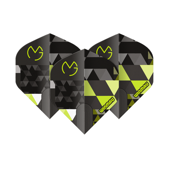 Winmau Prism Delta MvG Logo Green No2 Standard Flights Abgebildet ist Winmau Prism Delta MvG Logo Green No2 Standard Flights. Das Produkt zeigt grüne Dart-Flights mit Logo als Set.