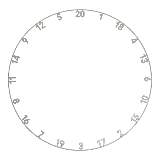 Hier wird das Precise 180 Endorphine Steeldartboard mit Nummernring in Nordic Grey dargestellt. Die edle grau-schwarze Optik macht das Board besonders.