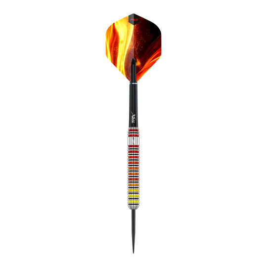 Red Dragon Furnace Steel Darts Das Bild zeigt einen Red Dragon Furnace Steeldart. Der Pfeil ist für das klassische Steeldartspiel hergestellt.