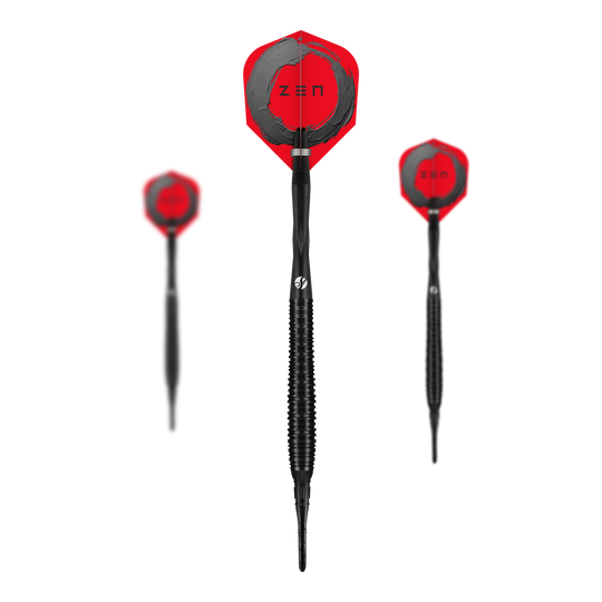Shot ZEN Torpedo Soft Darts - 20g Das Bild zeigt ein Set der Shot ZEN Torpedo Softdarts - 20g. Es sind mehrere Pfeile als vollständiges Set abgebildet.