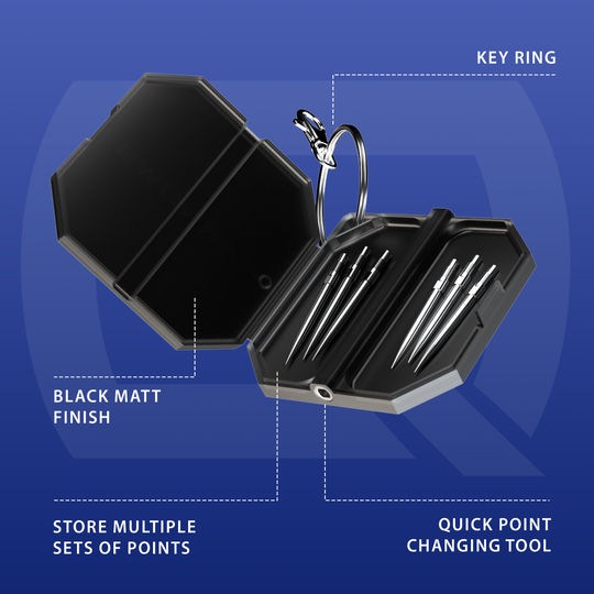 Harrow's Premium Quick Point Tool Case Dieses Bild zeigt das Harrows Premium Quick Point Tool Case. Es ist speziell für Dartsportzubehör entwickelt worden.