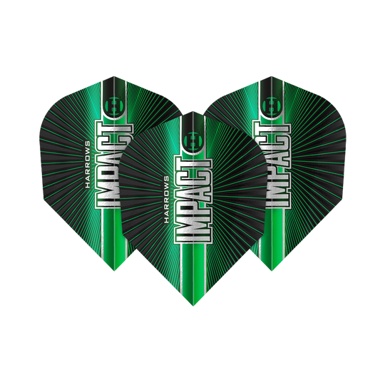 Harrows Impact No. 6 Flights Gezeigt werden die Harrows Impact No6 Flights. Dieses Produkt sind spezielle Flights für Darts mit besonderer Stabilität.