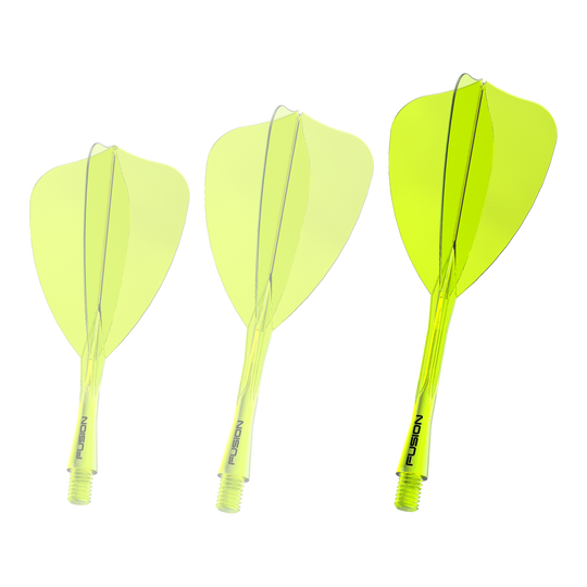 Winmau Fusion Flight Shaft System Arrow Neon Yellow Abgebildet ist erneut das Winmau Fusion Flight Shaft System in Neon-Gelb, 34mm lang. Dieses Produkt wird für das Zusammensetzen von Dartpfeilen verwendet.