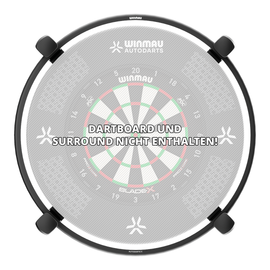 Winmau Autodarts X autoscoring system Hier sieht man das Winmau Autodarts X Autoscoring-System. Das innovative System speichert und analysiert Dartscores automatisch.