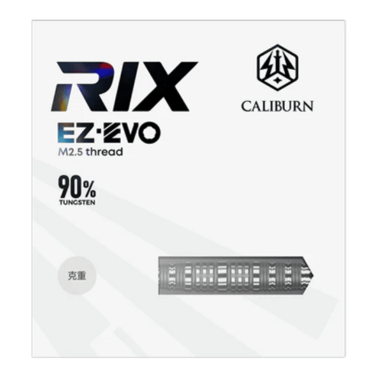 Caliburn Rix EZ-EVO R6 steel darts Zu sehen ist der Caliburn Rix EZ-EVO R6 Steeldarts. Das Bild stellt die Besonderheiten und Form des Produkts dar.