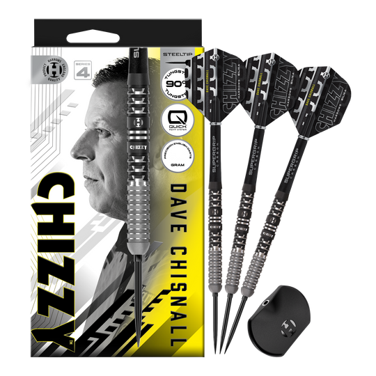 Harrows Dave Chisnall Chizzy Series 4 Quick Point Steeldarts Abgebildet sind die Harrows Dave Chisnall Chizzy Series 4 Quick Point Steeldarts in der Vollansicht. Diese Steeldarts bieten hohe Qualität und ein ansprechendes Design.