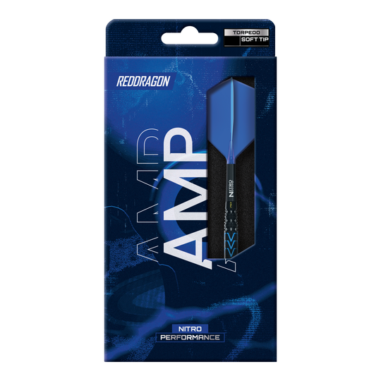 Red Dragon Amp Torpedo Soft Darts - 22g Abgebildet ist ein Red Dragon Amp Torpedo Softdart mit 22 Gramm. Der Pfeil ist speziell für Softdart-Wettbewerbe entwickelt.