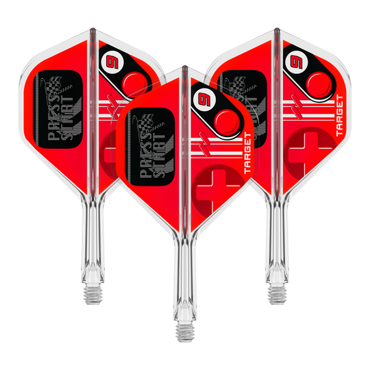 Target K-Flex Press Start No2 Standard Flights Auf dem Bild ist ein Set Flights für Darts mit dem Namen 410585 Target K-Flex PressStart No2 Standard 19mm zu erkennen. Es ist ein Produkt zur Ausstattung von Dartpfeilen.
