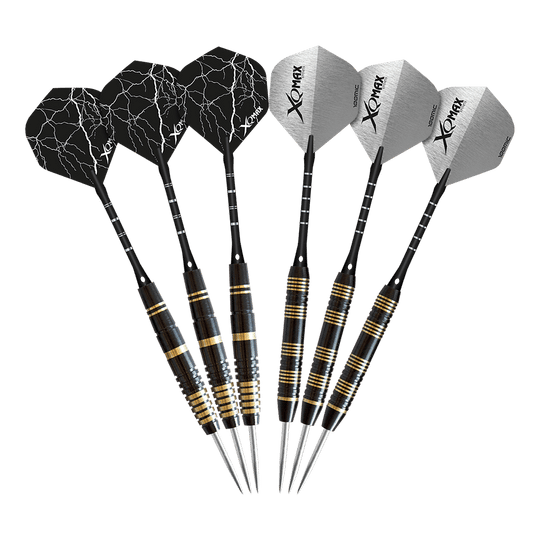 XQ Max dart sets with accessories in glass