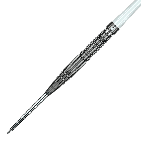 Die Abbildung zeigt die Caliburn Prisma P2 Steeldarts mit einem Gewicht von 20,5g. Das Produkt eignet sich ideal für Steeldartspieler.