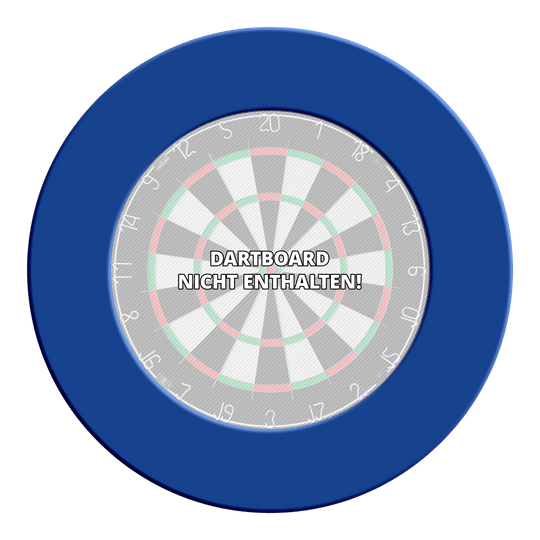 Das Foto zeigt ein Steeldartboard-Surround in Blau. Der Dateiname ist 'DBS-blau_McDart_Steeldartboard_Surround_Blau_1'.