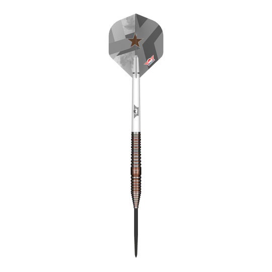Bulls NL Max Hopp E5 steel darts Abgebildet ist der Bulls NL Max Hopp E5 Steeldarts. Der Dartpfeil hat ein modernes Design und eignet sich für Steeldart-Spieler.