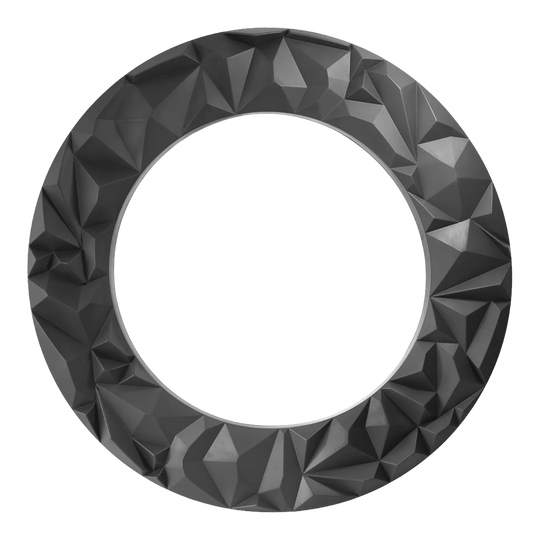 Hier ist das Precise 180 3D Dartboard Surround Subterra - Graphite abgebildet. Das Produkt bietet Schutz für die Wand hinter dem Dartboard.