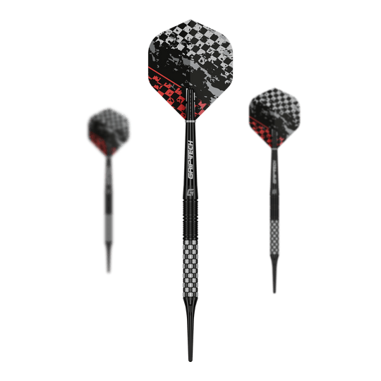 GOAT Finish Line Soft Darts - 20g Das Bild zeigt die GOAT Finish Line Tungsten Softdarts mit einem Gewicht von 20g. Die Darts sind für das Softdartspiel konzipiert.