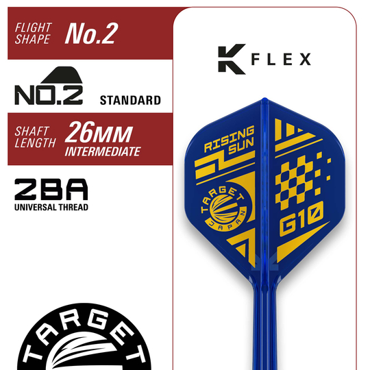 Abgebildet sind die Target Japan Rising Sun GEN10 Swiss Point Steeldarts. Diese Steeldarts zeichnen sich durch besondere Präzision aus.