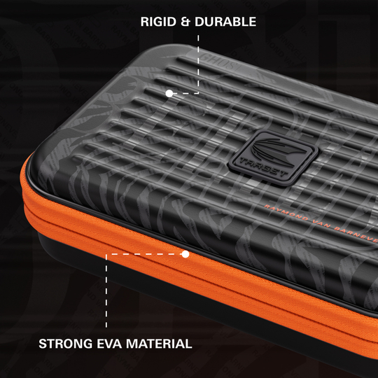 Takoma XL Ghost Series Raymond Van Barneveld dart case Das Bild zeigt das Takoma XL Ghost Series Raymond Van Barneveld Dartcase. Das Dartcase dient zur sicheren Aufbewahrung von Dartpfeilen.