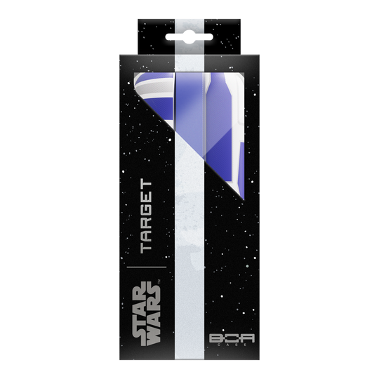 Gezeigt wird das Target Star Wars Boa Dartcase - R2D2. Es ist ein Aufbewahrungsetui für Darts im R2D2-Design.