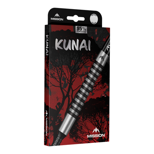 Mission Kunai Black PVD Steel Darts - 23g Hier wird Mission Kunai Black PVD Steeldarts - 23g dargestellt. Die Steeldarts bestehen aus schwarzem Material und wiegen 23 Gramm.