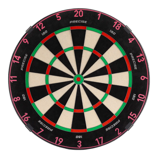 Precise 180 Endorphine Steel Dartboard with Numbered Ring - Cyber Pink Das Precise 180 Endorphine Steeldartboard mit Nummernring in Cyber Pink ist auf dem Bild dargestellt. Es eignet sich perfekt für anspruchsvolle Dartspieler.
