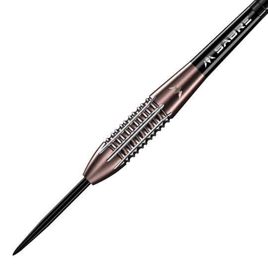 Das Bild zeigt die Mission Arkitekt Bronze Silika PVD Steeldarts mit einem Gewicht von 23,5g. Die Steeldarts haben ein elegantes Bronze-Design.