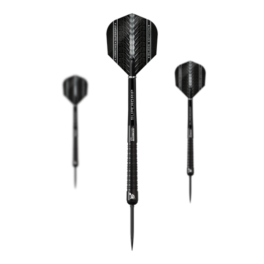 Harrows Supergrip 90 Black Edition Quick Point Steel Darts Harrows Supergrip 90 Black Edition Quick Point Steel Darts