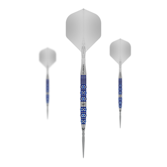 Dieses Bild zeigt die Winmau Lunaris Tapered Switch Point Steeldarts. Die Steeldarts sind für Präzision und Kontrolle beim Dartsport konzipiert.