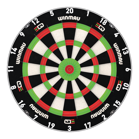 Winmau equalizer steel dartboard Das Bild zeigt das Winmau Equalizer Steeldartboard. Es handelt sich um ein professionelles Steeldartbrett für Dartspieler.