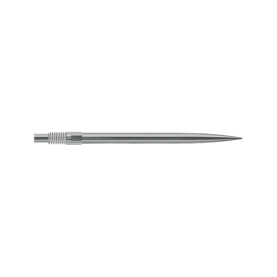 Das Bild zeigt Harrows QuickPoint Dartspitzen in Silber mit einer Länge von 35mm. Die Abbildung gibt einen Eindruck des Produktes.