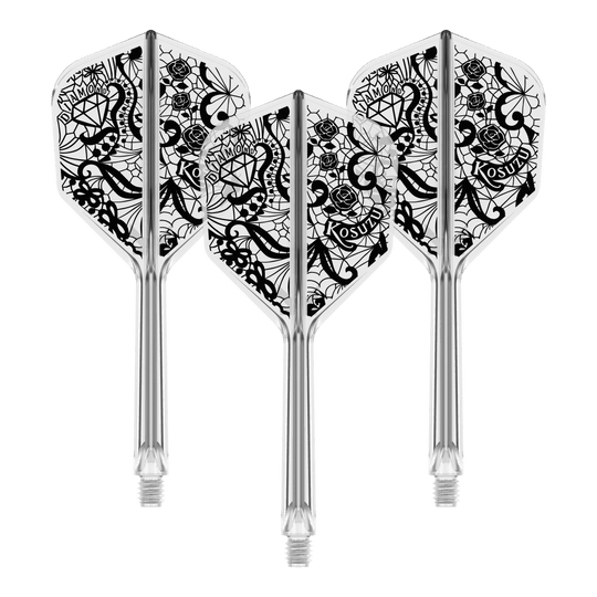 Target Japan K-Flex Diamond No6 Flight Shaft System Abgebildet ist ein Produkt mit dem Namen 410241_Target_Japan_K-Flex_Diamond_No6_Flight-Shaft_System_33mm_1Set. Es handelt sich vermutlich um eine Dartschaft-Kombination.