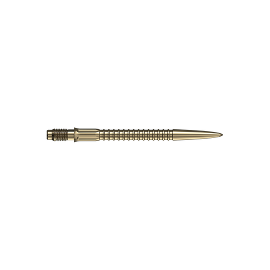 Mission R2.5 Rapid Point GV1 Dart Tips - Gold Dartspitzen in goldener Farbe sind auf weißem Hintergrund abgebildet. Geeignet als Ersatzteile für Darts.