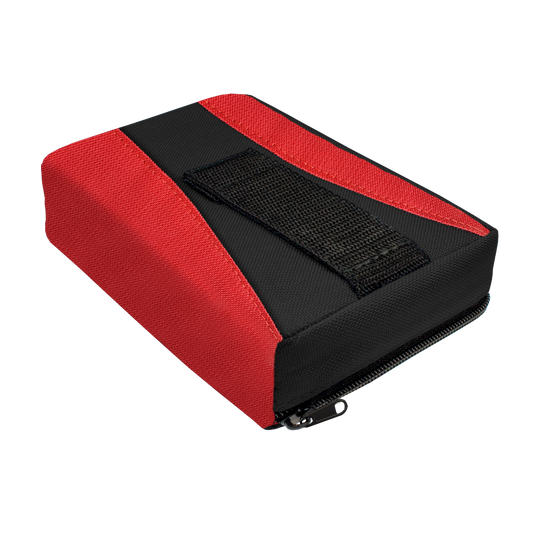 703_The_Pak_Multi_Dartcase_Rot_Schwarz_3 Das Bild zeigt das Produkt "The Pak Multi Dartcase - Rot Schwarz". Es ist ein Dart-Etui in den Farben Rot und Schwarz mit Reißverschluss und Trageschlaufe.