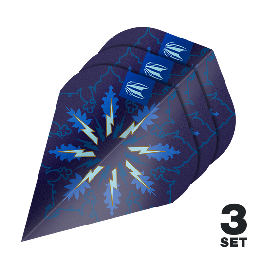 Target ProUltra Phil Taylor Power Gx2 Vapor S Flights - 3 Sets. Das Bild stellt drei Sets von Power Gx2 Vapor S Flights dar.