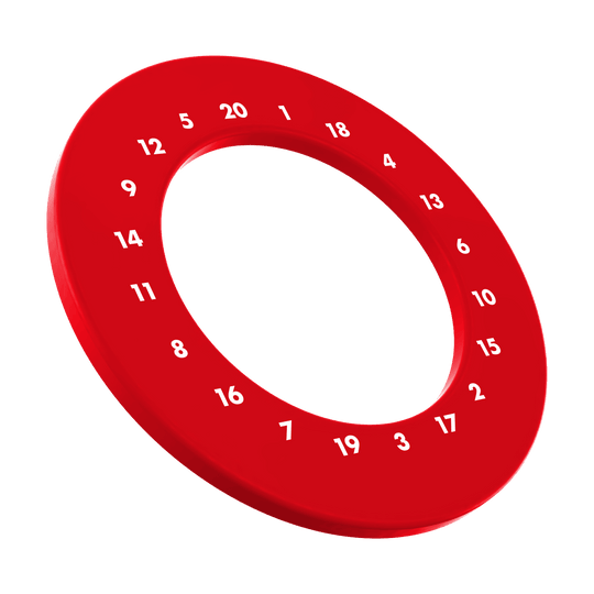 Das Bild präsentiert einen Dartboard Surround in Rot ohne Logo. Der Surround ist mit HD-Zahlen ausgestattet.