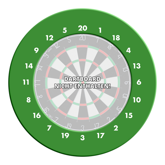 Abgebildet ist ein Dartboard Surround in Grün ohne Logo. Es handelt sich um eine schlichte Umrandung für eine Dartscheibe.