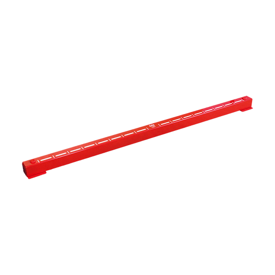 67824_Bulls_Oky_System_Metall_Oche_O90_1 Das Bild zeigt das Produkt "Bulls Oky Metall Oche". Es ist eine lange, rote Metallleiste mit weißen Markierungen.
