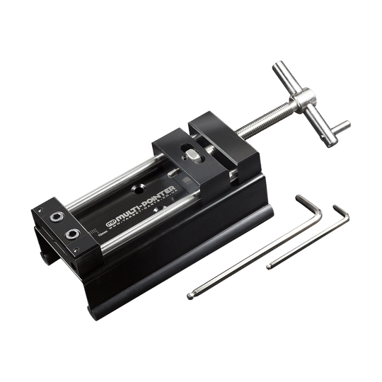 119650_Target_Multi-Pointer_Spitzenwechselmaschine_1 Das Bild zeigt die 'Target Multipointer Spitzenwechselmaschine', ein Gerät zum präzisen Wechseln von Spitzen. Neben der Maschine liegen zwei Inbusschlüssel als Zubehör.
