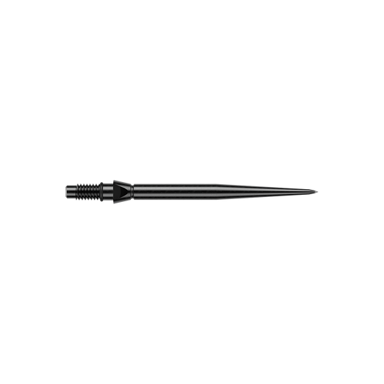 Winmau Switch Point Smooth Steel Dart Tips - Black Gezeigt wird eine schwarze glatte Steeldartspitze von Winmau. Die Spitze hat eine Länge von 26mm.