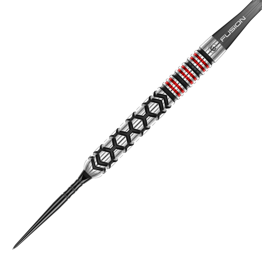 Hier sind die Winmau Fornax Parallel Switch Point Steeldarts zu sehen. Sie bieten ein modernes Design und hohe Performance.
