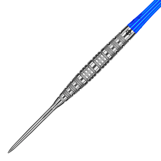 Caliburn Rix EZ-EVO R6 Steeldarts werden gezeigt. Diese Steeldarts sind für das Dartspiel geeignet.