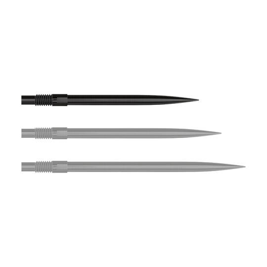 Harrows Quick Point Dart Tips - Black Abgebildet ist ein Produkt mit dem Dateinamen 'QP23974_Harrows_QuickPoint_Dartspitzen_Schwarz_30mm_1'. Das Bild zeigt schwarze Dartspitzen.