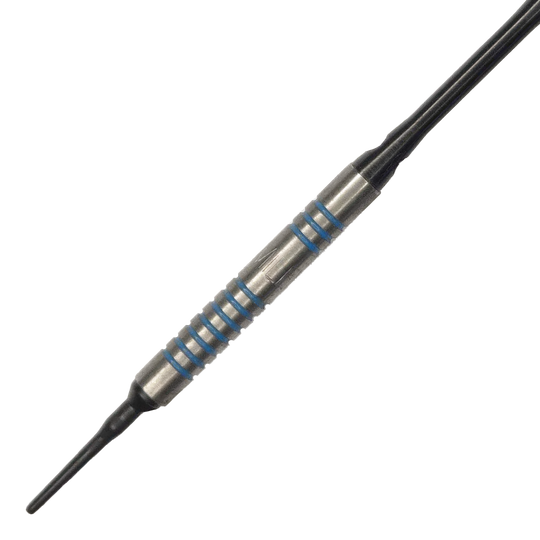 McDart 85 Tungsten V1 soft darts - 17g Der McDart 85er Tungsten V1 Softdart wiegt 17 Gramm und hat ein silbernes Barrel mit blauen Rillen. Die Spitze ist aus Kunststoff und eignet sich für elektronische Dartscheiben.