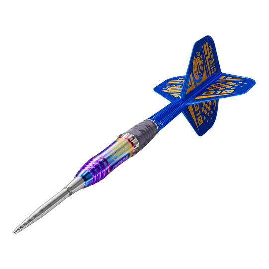 Target Japan Rising Sun GEN10 Swiss Point Steeldarts Das Bild zeigt die Target Japan Rising Sun GEN10 Swiss Point Steeldarts. Die Details der Griff-Flächen und Akzente sind gut sichtbar.