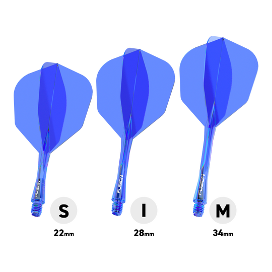 Winmau Fusion Flight Shaft System No6 Blue Abgebildet ist das Winmau Fusion Flight-Shaft-System No6 in Blau. Es dient zur Stabilisierung von Dartpfeilen.