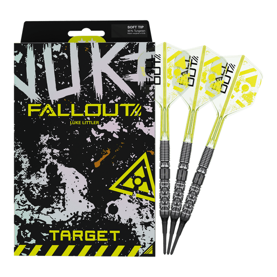 Target Luke Littler Nuke Fallout Soft Darts - 19g Hier ist das Target Luke Littler Nuke Fallout Softdarts - 19g zu sehen. Das Produkt wurde für professionelle Dartspieler entwickelt.