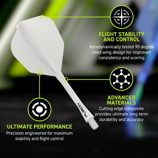 Winmau Fusion Flight Shaft System No6 Solid White Zu sehen ist das Winmau Fusion Flight-Shaft-System No6 Solid White. Es handelt sich um einen weißen Flight-Shaft für Darts.