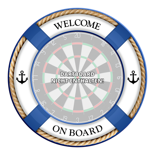 Das Bild zeigt ein Produkt namens MSF-G1 McDart OnBoard Dartboard Surround Blau. Es handelt sich vermutlich um einen blauen Dartboard-Surround von McDart.